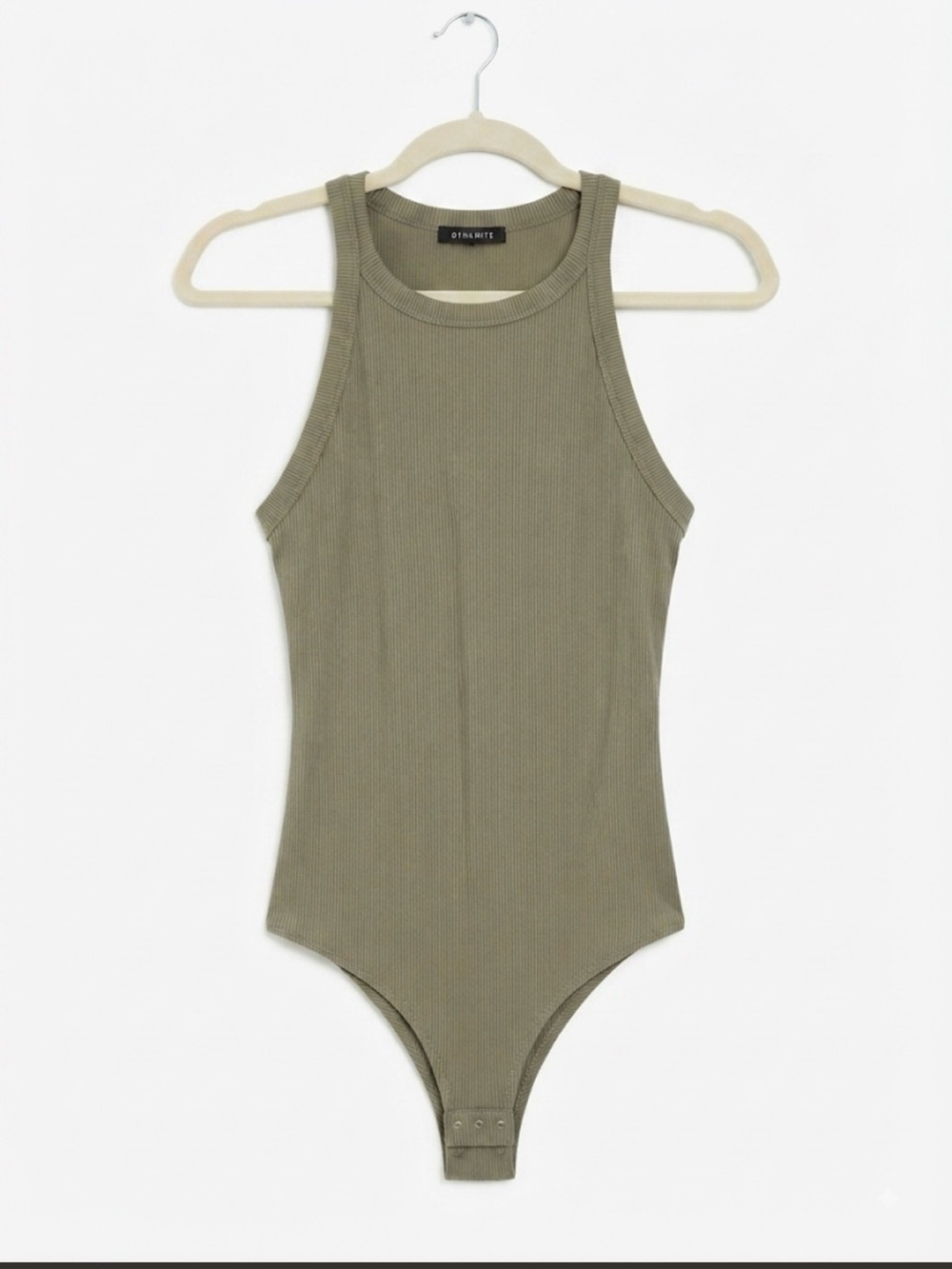 Dynamite Olive Ribbed Tank Bodysuit - Sleeveless Top